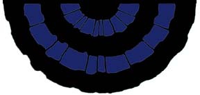 3' x 6'  Full Fan - Nylon Mourning Colors